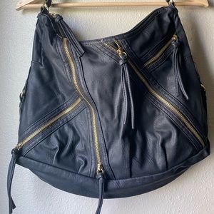 Black Faux Leather Bag